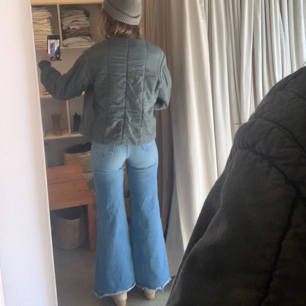 Frame Le Palazzo Snap Away Hem Wide Leg Jeans 25